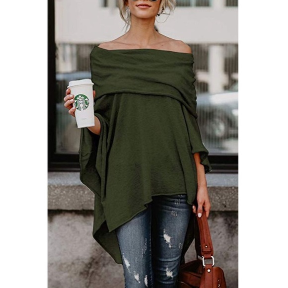 LO Tops - 💎KAMILA Womens Off the Shoulder Poncho Top💎